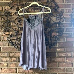 Purple silk/lace cami